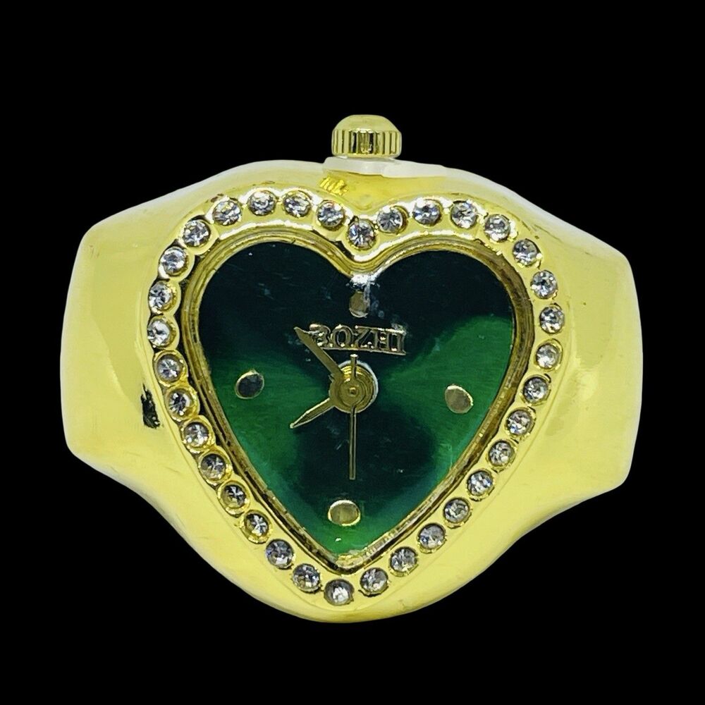 BOZHI Ring Watch Gold Design With Crystals New